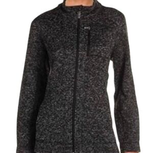 Calvin Klein Black White Knit Zippered Jacket Women's Small
